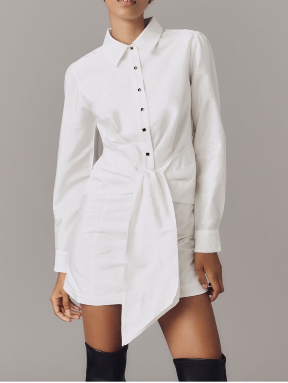 Nwt mini tie front shirt dress